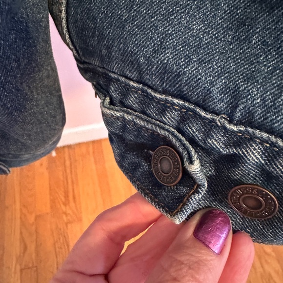 Levi's Cream Sherpa Lined Jacket - Picture 6 of 7